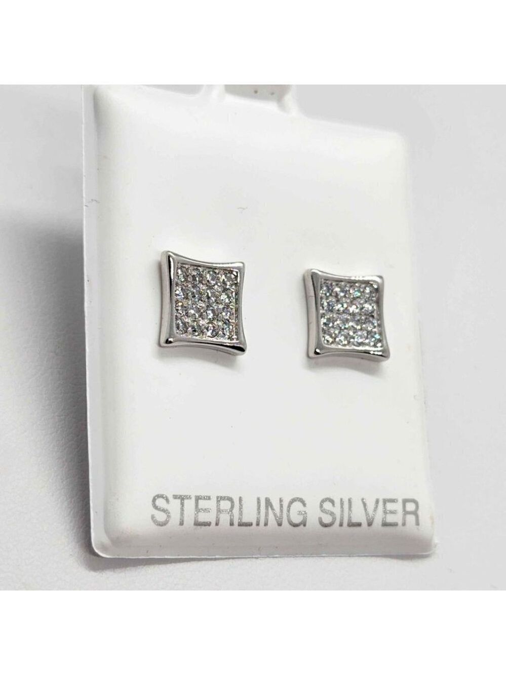 Brand New   Sterling Silver 925 Square  Design Earrings